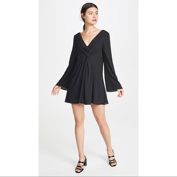 Cinq à Sept Black Cecil Knotted Crepe Mini Dress - Picture 10 of 10